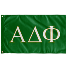 Load image into Gallery viewer, Alpha Delta Phi Fraternity  Flag - Kelly Green, White &amp; Light Old Gold