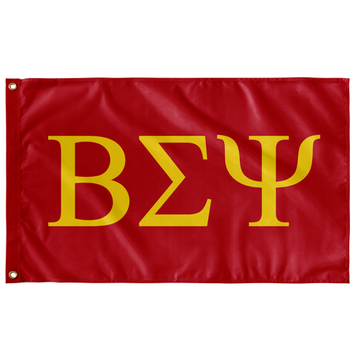 Beta Sigma Psi Fraternity Flag - Red & Maize