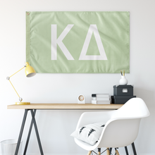 Load image into Gallery viewer, Kappa Delta Sorority Flag - Soft Green &amp; White