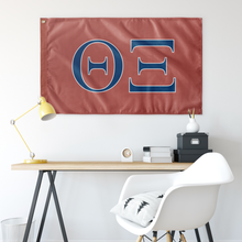 Load image into Gallery viewer, Theta Xi Fraternity Flag - Cardinal, Azure Blue &amp; White