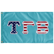 Load image into Gallery viewer, Tau Gamma Beta American Flag - Turquoise