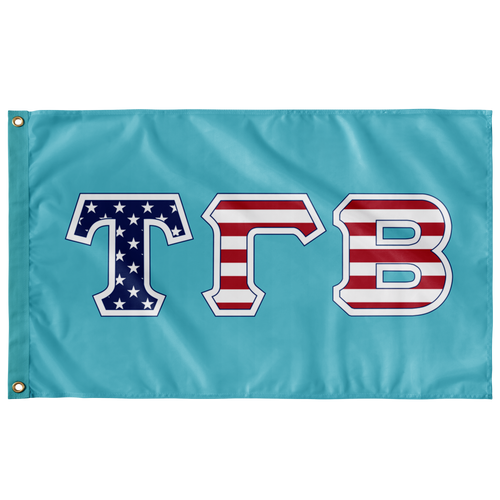 Tau Gamma Beta American Flag - Turquoise