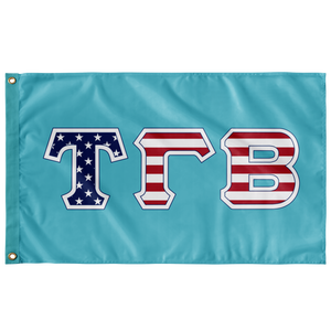 Tau Gamma Beta American Flag - Turquoise