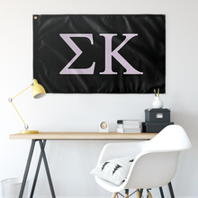 Load image into Gallery viewer, Sigma Kappa Sorority Flag - Black, Lavender &amp; White