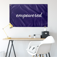 Load image into Gallery viewer, Empowered Sigma Sigma Sigma Sorority Flag - Royal Purple