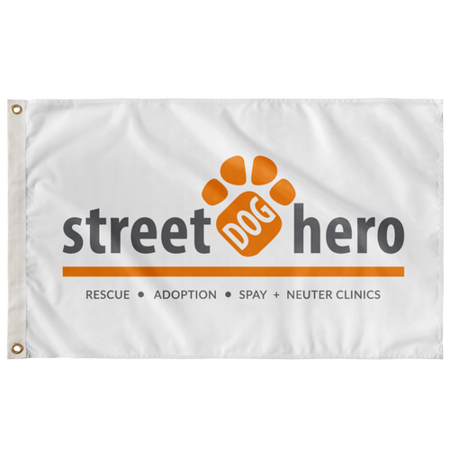 Street Dog Hero Flag - White