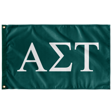 Load image into Gallery viewer, Alpha Sigma Tau Sorority Flag - Emerald Green &amp; White