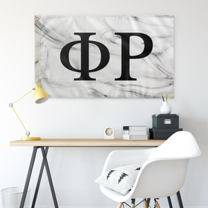 Phi Rho White Marble Sorority Flag