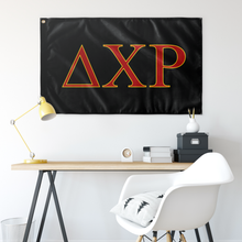 Load image into Gallery viewer, Delta Chi Rho Fraternity Flag - Black, Red &amp; Maize