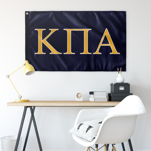 Kappa Pi Alpha Greek Flag - Navy, Light Gold & White