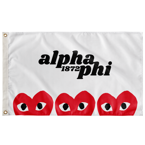Alpha Phi Retro Heart Flag 2