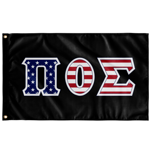 Pi Omicron Sigma American Flag - Black