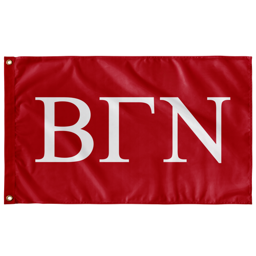 Beta Gamma Nu Greek Flag - Red & White