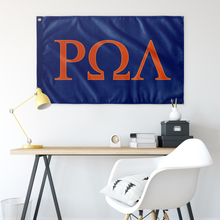 Load image into Gallery viewer, Rho Omega Lambda Fraternity Flag - Royal, Orange &amp; Tennessee Orange