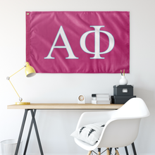 Load image into Gallery viewer, Alpha Phi Sorority Flag - Barbie Pink, White &amp; Aqua
