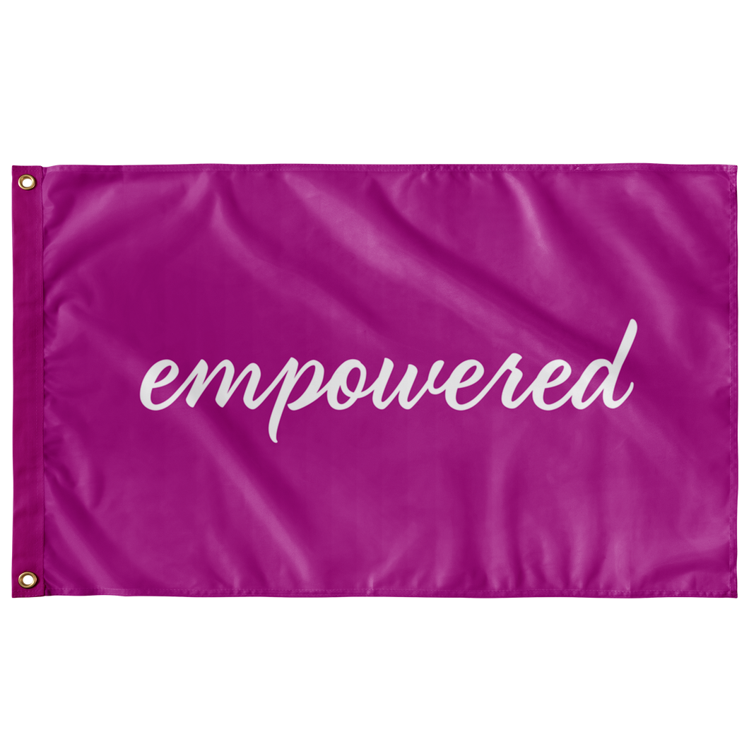 Empowered Sigma Sigma Sigma Sorority Flag - Pink