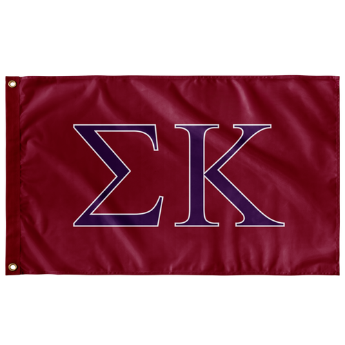 Sigma Kappa Sorority Flag - Maroon, Purple & White