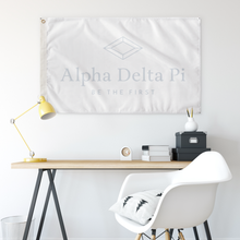 Load image into Gallery viewer, Alpha Delta Pi Be The First Sorority Flag - White &amp; Horizon