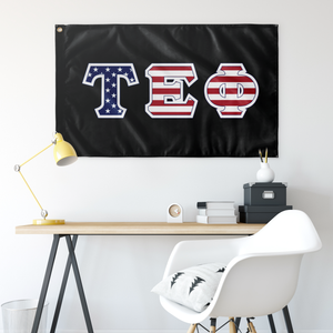 Tau Epsilon Phi American Flag - Black