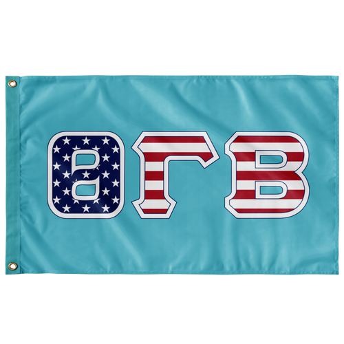 Theta Gamma Beta American Flag - Turquoise