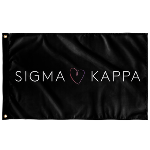 Sigma Kappa Logo Sorority Flag - Black
