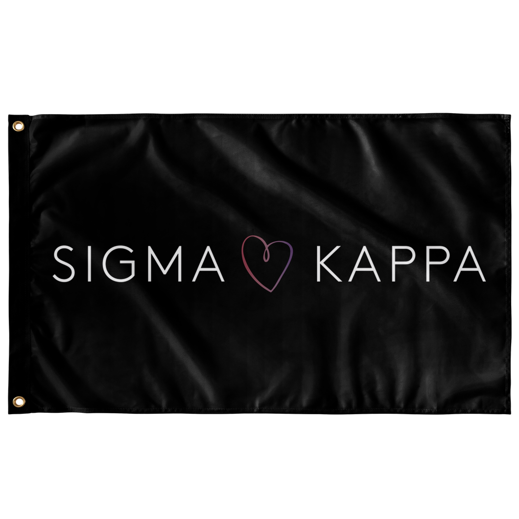 Sigma Kappa Logo Sorority Flag - Black