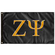 Load image into Gallery viewer, Zeta Psi Fraternity Flag - Charcoal, Gold &amp; White