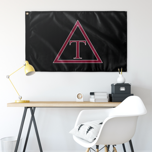 Triangle Wall Flag - Black, Old Rose, White