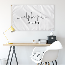 Load image into Gallery viewer, Alpha Phi Sorority Script Flag - White &amp; Black
