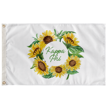 Load image into Gallery viewer, Kappa Phi Sunflower Wreath Greek Flag