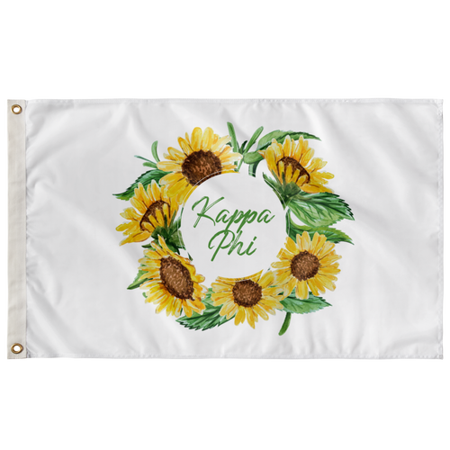 Kappa Phi Sunflower Wreath Greek Flag