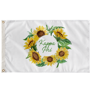 Kappa Phi Sunflower Wreath Greek Flag