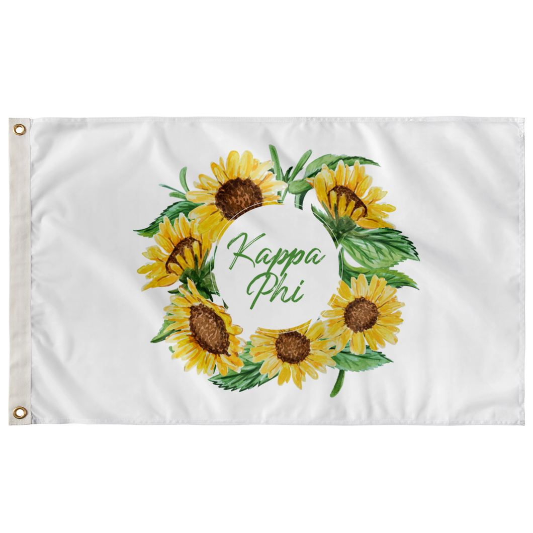 Kappa Phi Sunflower Wreath Greek Flag