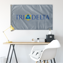 Load image into Gallery viewer, Tri Delta Logo Sorority Flag - Silver &amp; Full Color