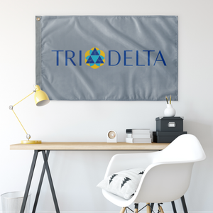 Tri Delta Logo Sorority Flag - Silver & Full Color