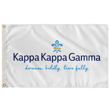 Load image into Gallery viewer, KKG Dream Boldly Live Fully Sorority Flag - White