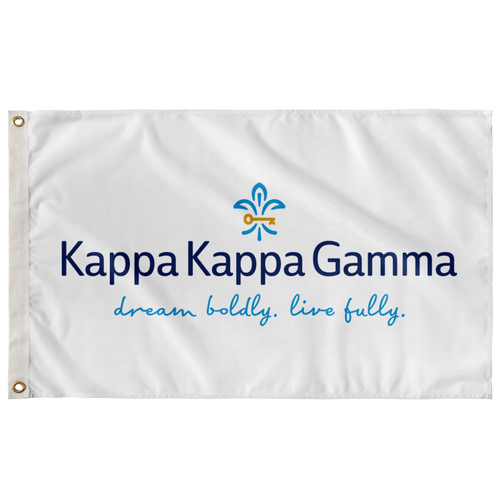 KKG Dream Boldly Live Fully Sorority Flag - White