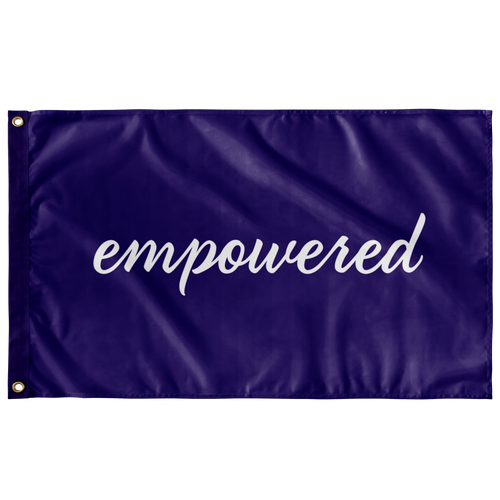 Empowered Sigma Sigma Sigma Sorority Flag - Royal Purple