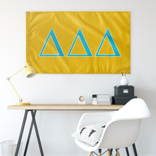 Load image into Gallery viewer, Delta Delta Delta Sorority Flag - Gold, Bright Blue &amp; White