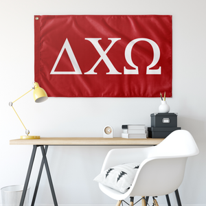 Delta Chi Omega Greek Flag - Red & White