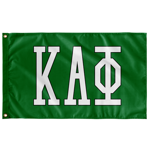 Kappa Alpha Phi Collegiate Block Greek Flag - Kelly Green, White & Black