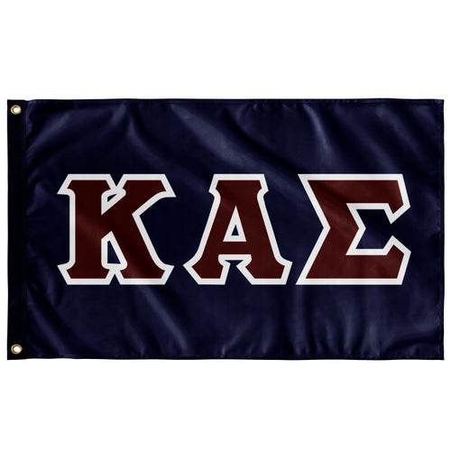 Kappa Alpha Sigma Greek Block Flag - Navy, Maroon & White