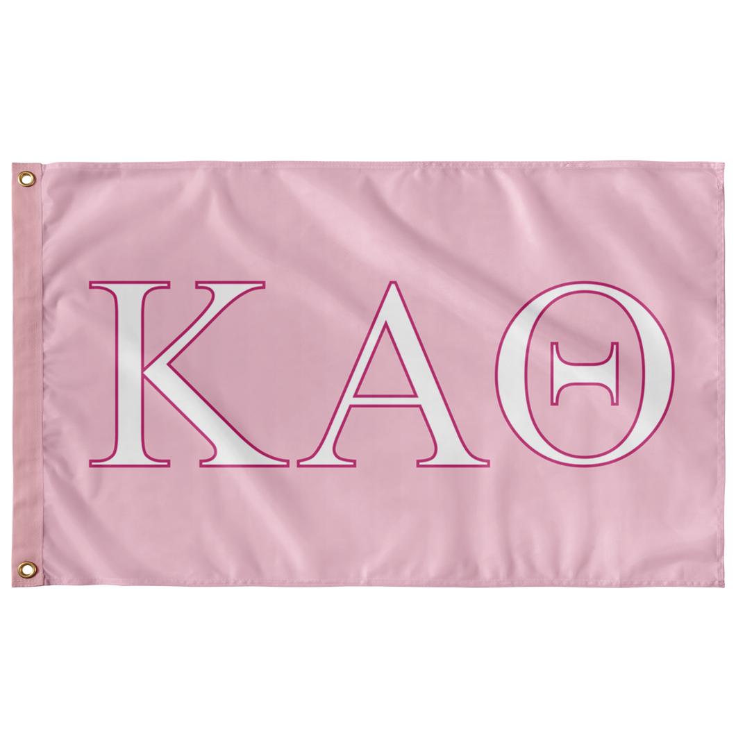 Kappa Alpha Theta Sorority Flag - Azalea, White & Barbie Pink
