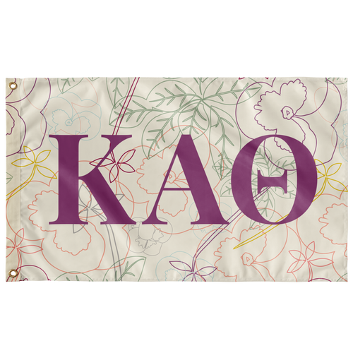 Kappa Alpha Theta Floral Sorority Flag