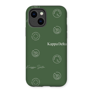 Kappa Delta Step Pattern Tough Phone Case - Dark Olive