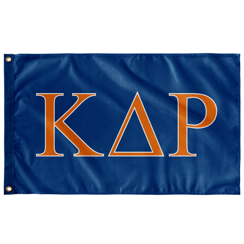 Kappa Delta Rho Fraternity Flag - Royal, Orange & White