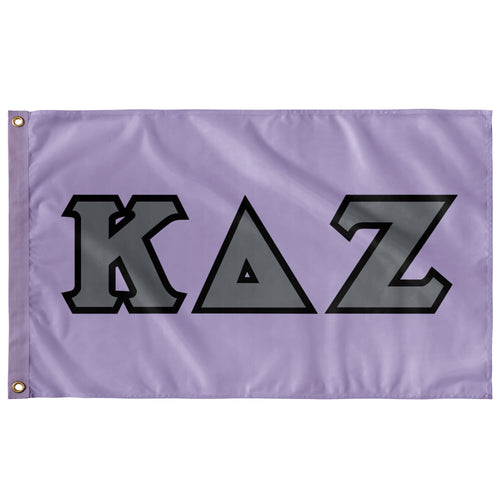 Kappa Delta Zeta Sorority Flag - Lavender, Metal & Black