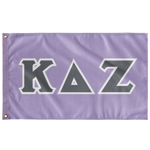 Kappa Delta Zeta Sorority Flag - Lavender, Metal & White