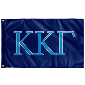 Kappa Kappa Gamma Sorority Letter Flag - Kappa Blue, Gamma Blue & White