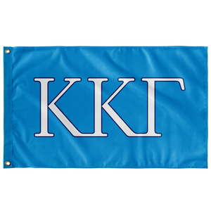 Kappa Kappa Gamma Sorority Letter Flag - Gamma Blue, White & Kappa Blue